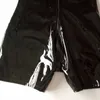 Sexy Set Plus size mens sexy open crotch leather tight fitting jumpsuit for sex jacket latex body no gloss Q240511