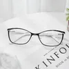Metalen bril frame dames merkontwerper vrouwelijke vintage katten oogrecept bril roze full myopia optische frames 240507