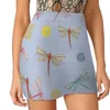 Rokken mooie libellen en bloemen op lichtblauwe Koreaanse mode rok zomer voor vrouwenbewijs broek Dragonfly