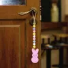 Bead DHL Wood Party Easter Favor Garland Tassels Decors With Wooden Rabbit And Dwarf Tag For Holiday Tiered Tray Decor 1207 en