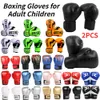 Pu Leather Hand Protective Gants Traine de boxe Sparring Earring Muay Thai Competition Glove For Kids Adult Sports Supply 240506