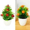 装飾的な花人工果物盆栽シミュレーションプラントポッティングペッパーオレンジオレンジザクロポットホームデコレーションデスクトップ