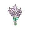 Broches classiques créatives de conception lavande broche corsage d'été luxe violet cristal plante pignon broquet de mariage bijoux de mariage