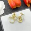 Baroque Designer Boucles d'oreilles Crystal Pearl Bee Flower Bow Charm LETT GRIP BRESSE BRUNE EOREUR DROP GOLL