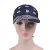 Blomma tryckt kvinnor Bomullshuvud halsduk Visor hatt med bred grim sunhat kvinnlig sommarstrand uv skydd strand sol hattar 2021