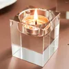 Bandlers Clean Clear Square Small Soalight Candlestick for Wedding Saint-Valentin pour la fête à la Saint-Valeur