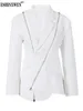 Costumes pour femmes Eshin Blanc Blazer Irrégulier Blazer Femmes Notchée à manches longues Veste en ajustement Fashion Tide Spring Automne 2024 XF1816