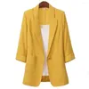 Vestes de vestes pour femmes couleur couleur jaune noir tissu coton noir manteau oversize oversion printemps été 2024 ol costume