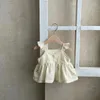 Vêtements Définit des vêtements pour bébé en deux pièces pour fille brodée Robe à volants à volants