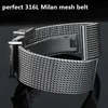 Watch Bands 20mm 22mm Mesh in acciaio inossidabile Milanese Banda per Omega Seamaster 300 007 Serie Famiglia Portofino IWC Cink Clasp Class Q240510