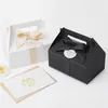 Wegwerp servies 10 stks/set Foldable Cake Sandwich Baking Packaging Boxes For Wedding Birthday Party Handhaste Takeaway Karft Paper Box