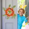 Decorative Flowers Easter Wreath For Front Door Green Leaves Branch Spring Home Indoor Boxwood Heart Shaped Solar Lighted Outdoors