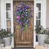 Fleurs décoratives 1pcs Cerceau artificiel Couronne suspendue Garlands Fenêtre de porte d'entrée Garland Garland Welcome Sign Decoration Supplies For Home