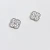 2024 Designers 4/Four Leaf Clover Charm Earrings Silver Fashion 18k Gold Plated For Women Girls Valentine's Wedding Jewelry Gifft Q3