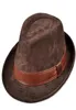 Männer echtes Leder Wildleder Kuh Hauthüte Nubuck Brown Fedoras Frauen Gentleman männlicher Jazz Hip Pop -Kappen 5660 cm angepasst HAT1416714