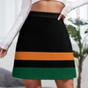 Jupes noires orange vert stripe mini jupe jupe pour femmes vêtements 2024 Arrivées