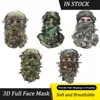 Fashion Face Masks Neck Gaiter Mens 3d Camouflage Balaclava Chapeau complet Masque Face extérieur Headswear Bandana Neck Gate Q240510