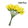 Fleurs décoratives 144pcs mini pe calla lis simulation bouquet artificiel pour les accessoires de cadeaux de boîte à bonbons