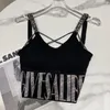 Tanques de femmes Top Sexy Chic Diamond Letter Straps Slim Elegant Crop Summer Summer Femme Corset Bustier