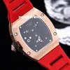 26-01 Panda Diamonds Ladies Womens Watch 18K Rose Gold Tonneau Luxury Watches Automatiska mekaniska safirkristalldesigner Armbandsur