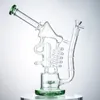 13 Inch Large Scale Heady Glass Bong Blue Hookah Glass Bong Dabber Rig Recycler Steam Punk String Pipes Water Bongs Smoke Pipe 14mm Female Joint US Warehouse