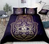 Beddengoed stelt BoheemianBedding Set Hamsa Hand Dekbedoverdeksel kleurrijke fatima van bed linnen boho bloemen thuis textiel geluk