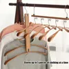 Hangers 4 cm brede schouder 5-in-1 kledinghanger Spaar Saver Magic Wooden met Swivel Hook Multi Layers Closet Storage Rack 1PCS