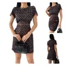 Sommer New Damen Patchwork Casual Kleider Fashion Brown Blumendesign Taille Schlanker Kleid Luxusmarken Minirock