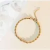 Großhandel Custom PVD Gold plattiert Edelstahl Modes wasserdichtes Schmuck 5 mm dicker verdrehter Seilkettenarmband Frauen