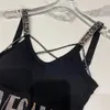 Tanques de femmes Top Sexy Chic Diamond Letter Straps Slim Elegant Crop Summer Summer Femme Corset Bustier