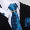Marca set di cravatte per collo di lusso 8 cm 100% cravatta set di pezzi di pezzi di set di set di set cratate cravatta per uomini blu hambre stampato padiglione padri abiti da ufficio