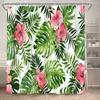 Shower Curtains Leaf Curtain Watercolor Spring Floral Farm Tropical Greenery Palm Polyester Fabric Bathroom Decor Set