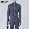 Herrenanzüge HKSH 2024 Frühling Herbst Fashion Dark Style Asymmetric Hollow Out Design High Sense Blazer Coat Women Office Lady Tops HK1223