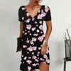 캐주얼 드레스 여분의 부드러운 간단한 여름 패션 플로럴 프린트 느슨한 드레스 여성을위한 편안한 통기성