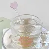 Tazze piattiere coreane in bicchiere di vetro e piattino set con lettere di moda di miscelazione tazza di caffè kawaii caffè pomeridiano tazza di dessert piatto da dessert