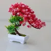 Fleurs décoratives 1pc décor de maison fausse table ornements en pot bonsaï petit arbre plantes artificielles simulation pine pot