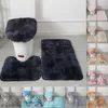 Tappetini da bagno 3pcs/set peluche tappeti da bagno set tappeti per la toilette tappeti anti -slitta