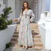 RODOS ÉTNICO Estilo de peru Robe floral Dubai ABAYA ABAYA ÁRAGEM MULHERES PRIMENTOS DE LUZULO VESTESSOS NOVIMENTE