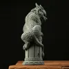 Chine Mascot Pan Dragon Pilier Statue décorative Green Sand Stone Sculpture Home Living Room Room Office Feng Shui Statue 240509