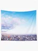 Tapestra Tokyo Tower em bela paisagem aérea Cidade sob vasta decoração de tapeçaria de impressão PO Blue Art Po