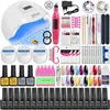 Kits de arte unhas Gel Achaness Conjunto com Lâmpada de unha UV Drill de unhas elétricas semi -preto permanente base de unhas de unhas de gel de gel de gel de manicure T240510