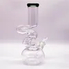13 Inch 9MM Thickness Large Scale Heady Glass Bong Hookah Glass Bong Dabber Rig Recycler Irregular Bentover Water Bongs Smoke Pipe 14mm Female Joint US Warehouse