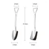 Spoon Creative Metal Ice Cream Coffee Spoon Shovel Shovel Shell TEA 3 Colori Dessert pomeridiano Strumento da cucina a manico lungo