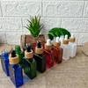 Storage Bottles Bamboo Dropper 1 Oz Sqaure Glass Perfume Bottle Cosmetic Packaging