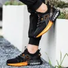 Autumn Mens Safety Shoes Orange Air Cushion Steel Toe Sports Black For Men Antismashing Industrial 240511