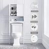 Depolama Kutuları Tuvalet Dolabı Organizatör Ayarlanabilir Raflar Modern Stil Yüksek kaliteli Dayanıklı Banyo Rafı Beyaz 9 "D x 24" W 62 "H