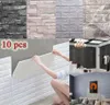 10 szt. 3D Naklejki ścienne Selfeza płytki Wodoodporna pianka panel TV TV Protect