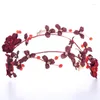 Clips de cheveux Couleur rouge Crystal Flower Bandband Hairband