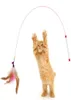 Kotek Oddysk z piórką zabawką Stal druciany Bell Interactive Pet Stick Kitty Kittentraining Ćwiczenie zwiastun głów