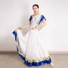 Roupas étnicas, traje de dança de vestido indiano figurino lengha choli de 3 peças saia swing shawl top Índia paquistão sari vesido indianool2405
